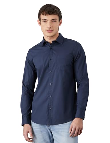 Image of Amazon Brand - Symbol Men's Solid Slim Fit Cotton Casual Shirt | Plain | Full Sleeve | Summer (Available in Plus Sizes)