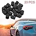 uxcell 20Pcs Black Plastic Tire Air Valve Stem Caps Tyre Wheel Rims Dust Cover for Car