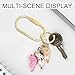 CooBigo 3 Pack Gold Brass Key Ring, Screw Lock Key Organizer with 6 Keyrings, Carabiner Keychain Clip for Car Keys Purse Bag Charms Luggage Tags Accessories