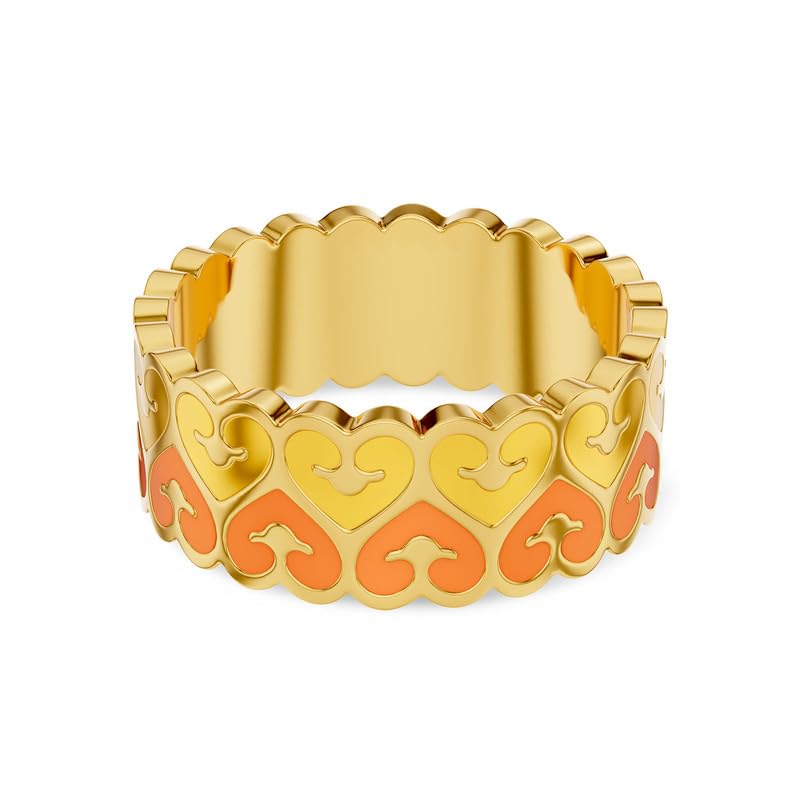 Image of KISNA 9KT / 14KT / 18KT Eternal Heart Yellow Gold Band For Women | S14