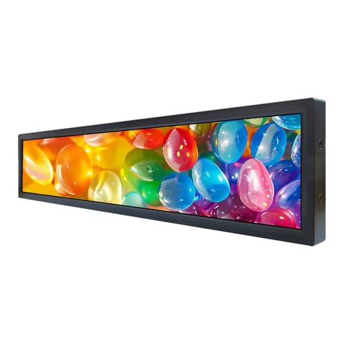 Image of VSDISPLAY 16.4'' 1366x238 Android LCD Monitor Stretched Bar Display | Metal Case.High Brightness 700 Nits, for Digital Signage /Info /Advertising Display