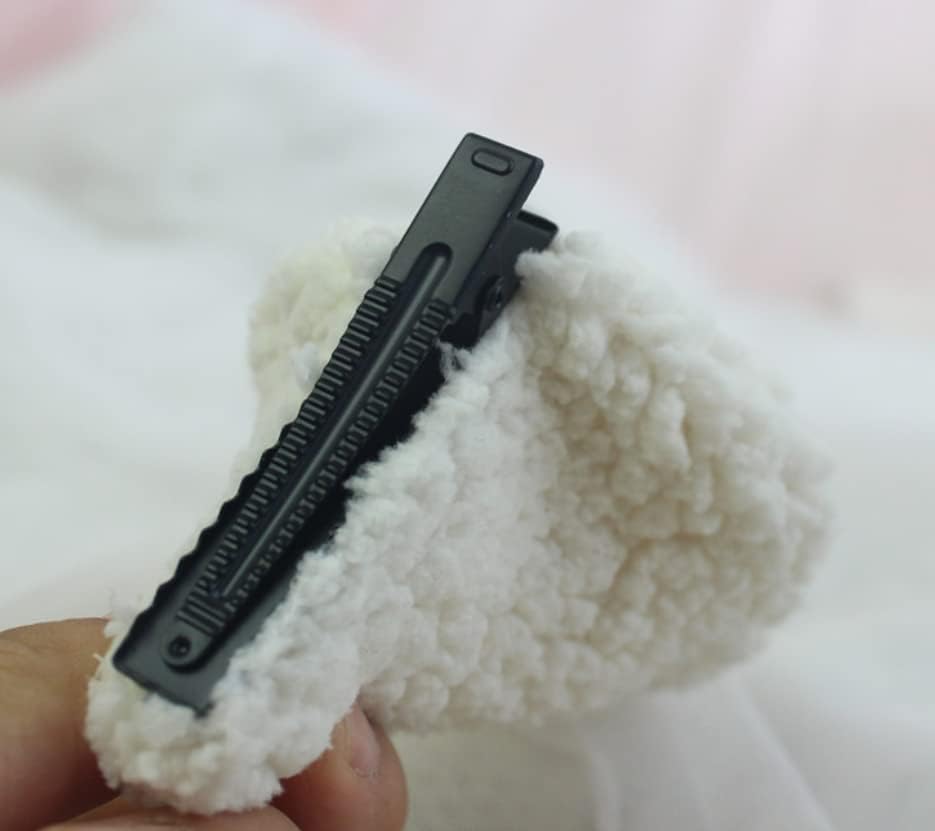 CoBtee Kawaii Lamb Ear Hairpin Edge clip Sheep Pink Ear Lolita Accessories Cosplay Prop Party Hallowmas A pair - Image 3