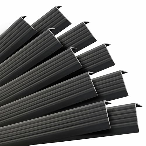 Nez de marche autocollant PVC noir 40x25 mm | Profilé de marche antidérapant de 100 cm