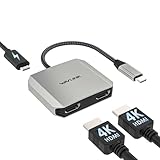USB C to Dual HDMI Adapter, WAVLINK hdmi Adapter with Dual HDMI, 100W PD for Mac, Windows, Dell XPS, HP, Lenovo, Thunderbolt 3/4 Laptops