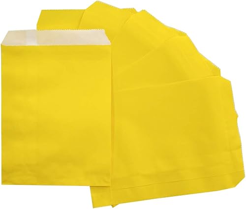 Miniatura 7 de AZOWA Bolsas de papel pequeñas de 100 quilates, color amarillo, 5 x 7 pulgadas, bolsas de bufé de dulces para fiesta