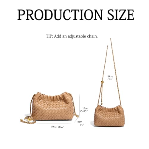 Women's Woven Crossbody Bag- Trendy Dumpling Clutch- Cloud Shoulder Bag- Elegant Evening Purse3