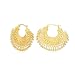 18k Yellow Gold Over Fine Silver Plated Bronze Indian Ethnic Chand Bali Hoop Earrings