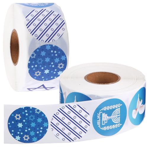 Maitys Passover Stickers 1000 Pcs in 3 Rolls Self Adhesive Dove of Peace Envelope Seal Stickers for Judaism Jew Passover Party Favors Small Business Packaging Bottle Sticker Classroom Award