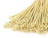 The Bead Chest Gold 21 Gauge 2 Inch Eye Pins (Approx 100 Pieces)