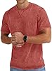 Anelune Men's Distressed 100% Cotton T-Shirt Vintage Hip Hop Streetwear Oversized Crew Neck Casual Summer Short Sleeve Tops Red XXL #3