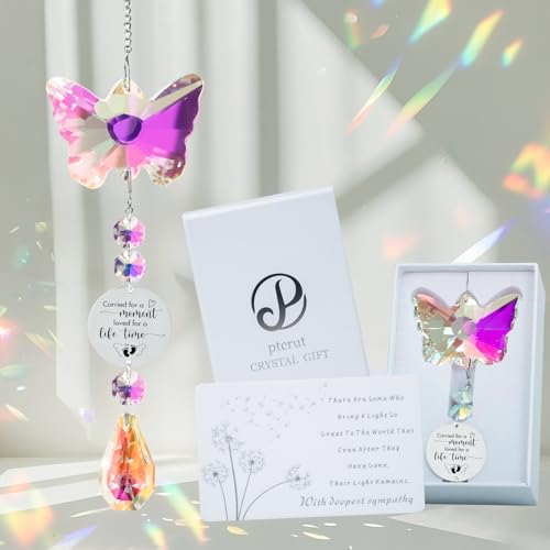 Butterfly Suncatcher Memorial Sympathy Gifts for stillbirth Infant,Baby Pregnancy Loss, Miscarriage Keepsake Gifts for Mothers Dad Mom Parent