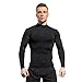 LANDUNSI 2 Pack Mens Mock Turtleneck Compression Shirt Football Long Sleeve Sports Undershirt Athletic Running Baselayer