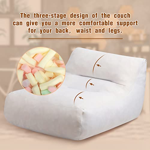 Peeteepoe Lounge Couch Large Bean Bag Chair, Soft Plush & Foam-Filled Sofa, Cozy Lazy Sofa For Living Room, Bedroom, Dormroom, Office, Khaki #TOP5
