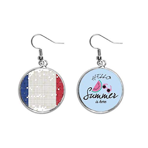 Pendientes de sandía bandera de Francia moda estética veraniega