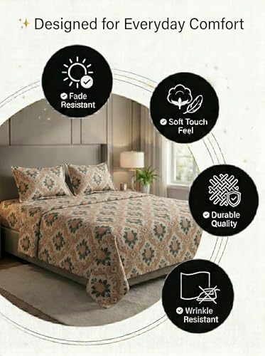 Image of Mafatlal 125 GSM Merino Double Bedsheet with Pillow Covers |90 x 100 Inches | Soft, Breathable & Lightweight | Cream