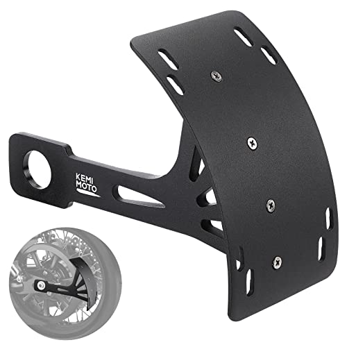 KEMIMOTO Motorcycle License Plate Bracket Universal Curved Side License Plate Holder for Sportster Softail Dyna Sport Bike Compatible with Cruiser Iron 883 1200 Street Glide Forty Eight Sportster s by KEMIMOTO - Used condition - US$21.20