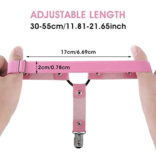 4 Pieces Heart Leg Garter Belt Adjustable Punk Gothic Leather Garter Thigh Garter With Anti-Slip Clips For Women Girl #TOP1