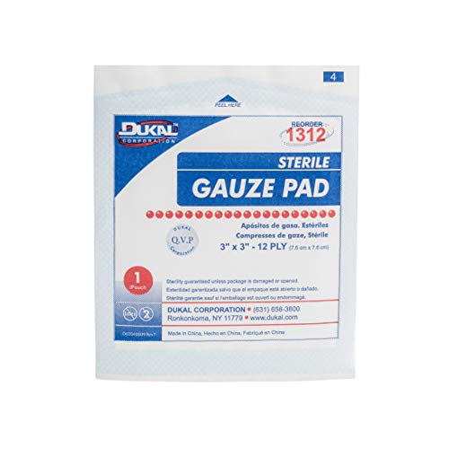 Dukal Gauze Pad, 12-Ply, Sterile, 3" x 3", White (Paquete de 2400) miniatura 3
