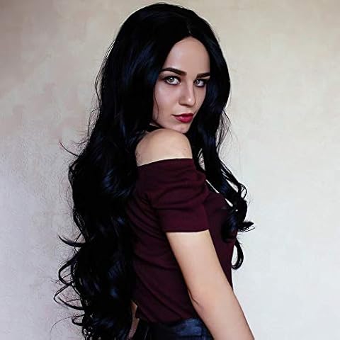 HEAHAIR Black Natural Straight Synthetic Lace Front Wigs Heat Resistant Hair Wigs HS3034 Cover