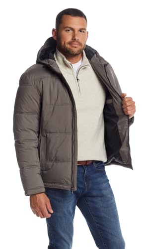 Weatherproof Hooded Puffer Jacket for Men - Water Resistant Bubble Coat for Men | Puffy Alternative Down Jacket4