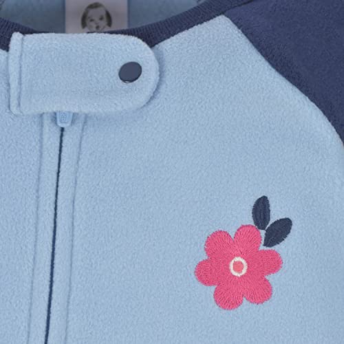 Image of Gerber Baby Girl & Toddler 2-Pack Loose Fit Fleece Footed Pajamas