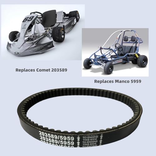 Image of Go Kart Drive Belt for 30 Series Go Kart Torque Converter Drive Belt Replaces Manco 5959 / Comet 203589 /Coleman KT196 /Murray 12-8487(1-Pcak)