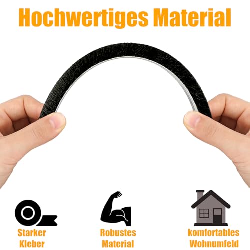 10M Bürstendichtung Selbstklebend Bürstenleiste Dichtungsstreifen Winddicht Staubdicht Dichtungsband Für Schiebetüren Fenster Garderobe Dichtungsbürste