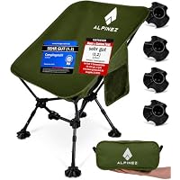 ALPINEZ Campingstuhl faltbar leicht höhenverstellbar | kleines packmaß Faltstuhl Camping Stuhl klappbar