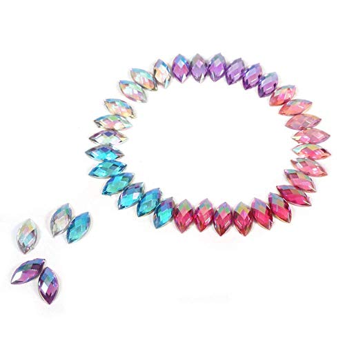 500pcs Crystal Rhinestone Horse Eye Shape AB Gems Acrylic Rhinestone 7 * 15mm for Wedding DIY Party Decor (06bleu) - Image 4