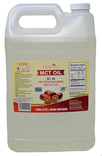 Verdana Food Grade MCT Oil 1 Gallon (128 Fl Oz) Premium C8/C10 Triglycerides Keto & Paleo Friendly Non-GMO Kosher Trusted Brand for Energy Sports Nutrition Aromatherapy & Massage
