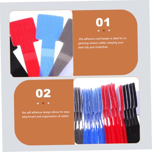 POPETPOP 50pcs Desk Accessories Cord Organizer Cable Straps Easy to Use Wire Management Cable Clips Cord Wrap for Home Office miniatura 3