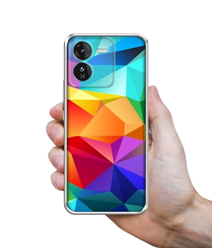 Image of Colorful Pattern Design Printed Silicon Soft TPU Back Case Cover for iQOO Z9 5G, Multicolour