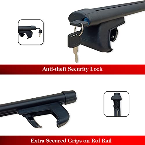 Image of Universal Roof Rack Cross Bars | Anti-Theft Locking | Adjustable Aluminum Cargo Carrier Rooftop Luggage Crossbars Set for Car