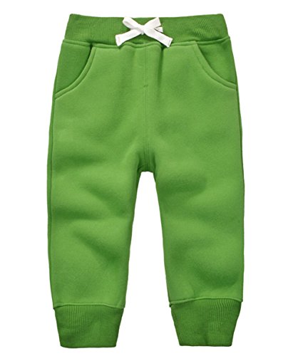 DELEY Unisex Kids Pants Winter Trousers Baby Bottoms Sweatpants 1-5 Years Green Size 3Y