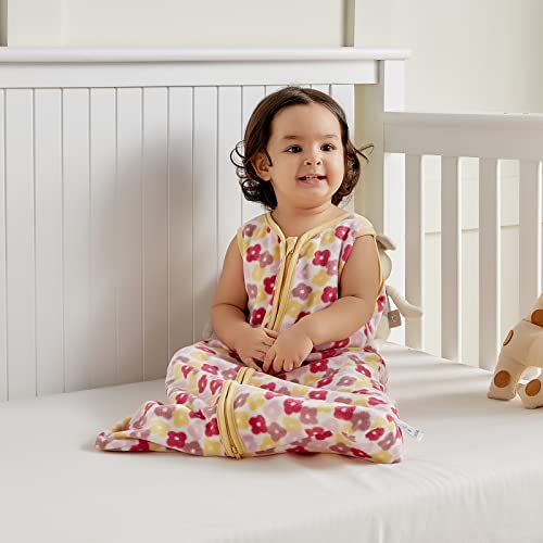 Image of DaysU Micro Fleece Baby Sleep Sack 0-6 Months, 1.0 TOG Baby Sleeveless Wearable Blanket with 2-Way Zipper, Sleeping Bag for Baby Girl, 1 Pack, Flower
