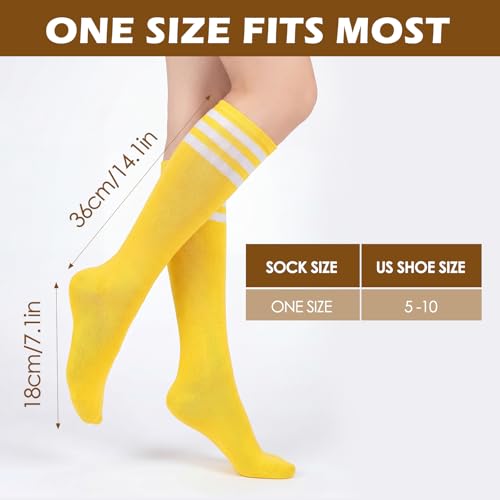 Image of American Trends Womens Athletic Knee High Socks Outdoor Sport Thigh High Stockings Casual Stripes Tube Socks