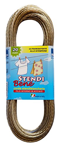 Parodi & Parodi Corda Stendibiancheria In Acciaio Stendi Bene Da 20 Mt, Filo Per Stendere La Biancheria, Art. 356