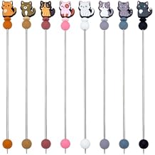 FREEBLOSS 8Pcs Cat Knitting Needles 8 Styles Double Pointed Crochet Sweater Needle Sewing Sticks Crochet Needles Knitting Supplies for Craft Supplies, 9.5 Long 0.1 Thick