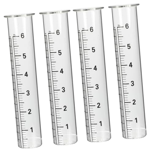 KESYOO 4pcs Test Tube Rain Gauge Clear Container Tubes Outdoors Unbreakable Large Cylinder Measure Measuring Rain Gauge Outdoor Clear Test Tube Rain Gauge Test Tube Rain Gauges Glass