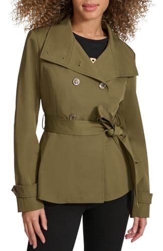 KARL LAGERFELD Women's Short Peplum Trench Coat