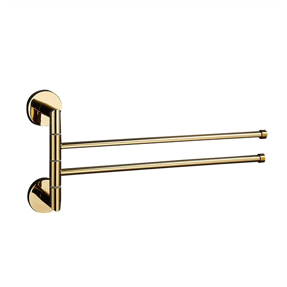 Porte-serviettes multifonction rotatif 4 bras en cuivre avec tablette rabattable