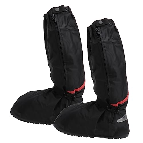 Outanaya 1 par de cubre zapatos de tela Oxford para adultos, cubiertas de zapatos gruesas para uso exterior, ligeras y fáciles de transportar, ajuste cómodo Negro