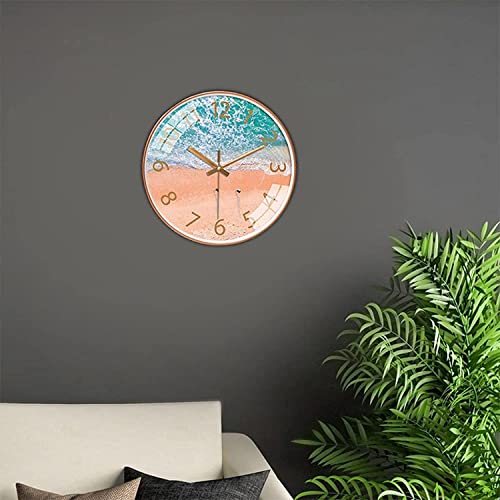 Image of TEKCOOL Wall Clock 12 inch Silent Quartz Decorative Wall Clock Non-Ticking Classic Digital Clock Battery Operated Round Easy to Read Handheld Complete Home /Kitchen /Bedroom(416);