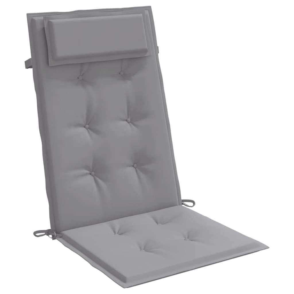 4er Set Hochlehner-Auflagen Grau, Komfortable Gartenstuhlauflagen aus Oxford-Gewebe, 120 x 50 cm Stuhlkissen für Gartenstühle und Hochlehner, Bequeme Polsterauflagen für Draußen