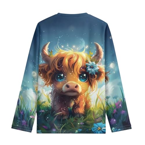 Image of Girls Basic Tee Shirts Outdoor Long Sleeve Shirt Winter Clothes Size 3-16 Top Fall Clothes Gift for Holiday