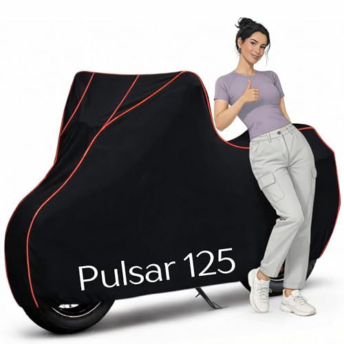 Image of PUBAMALL Classic 100% Water Resistance Pulsar 125 Bike Cover | Taffeta Body Cover for Rain & Sun | UV Protection, Dustproof, Scratch Resistant, Windproof, Heat Resistant, Vehicle Specific Fit