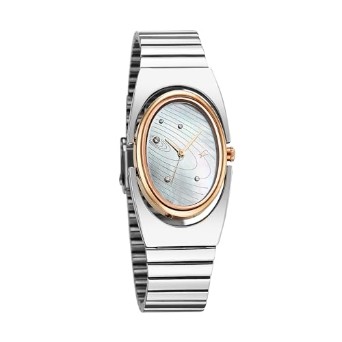 Image of Fastrack UFO Quartz White Shaped Dial Girls Watch | Silver Colour Band | Watches for Girls Analog - 6318KM01