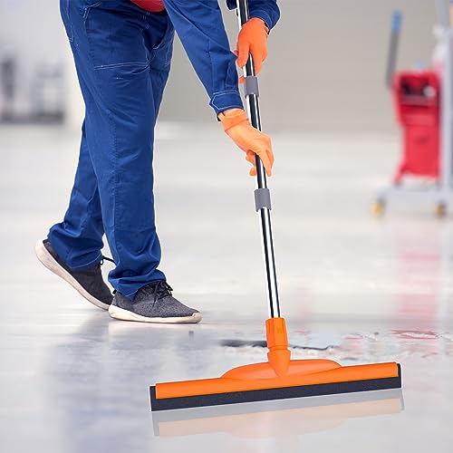Image of ITTAR Heavy-Duty Floor Squeegee, 62 inch Adjustable Handle, EVA Foam Blade, Ideal for Concrete, Garage, Patio & More