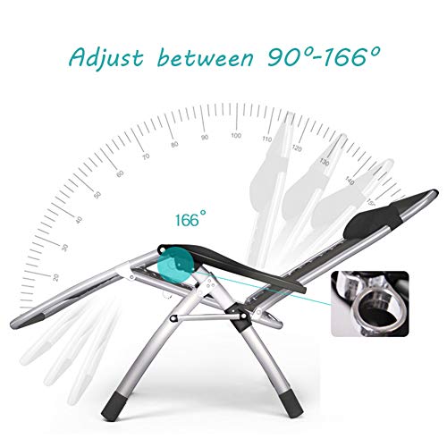 Shxf Patio Reclining Chair Folding Zero Gravity Chair (65 Cm Wide) For Heavy People Portable Lounge Chair Metal Lock Removable Epe Cushion Four Seasons Available，Support 210Kg #TOP1