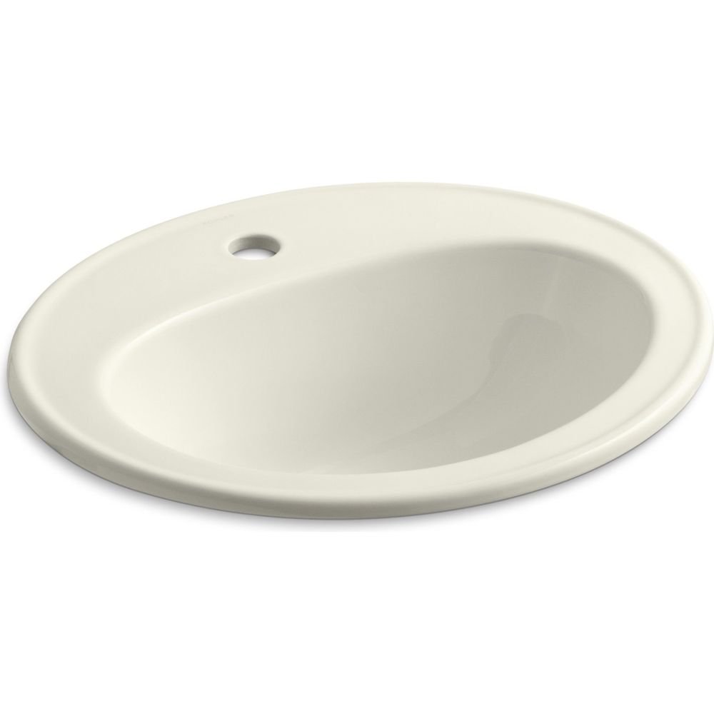 KOHLER K-2196-1-96 Pennington Oval Drop-In Bathroom Sink Bowl